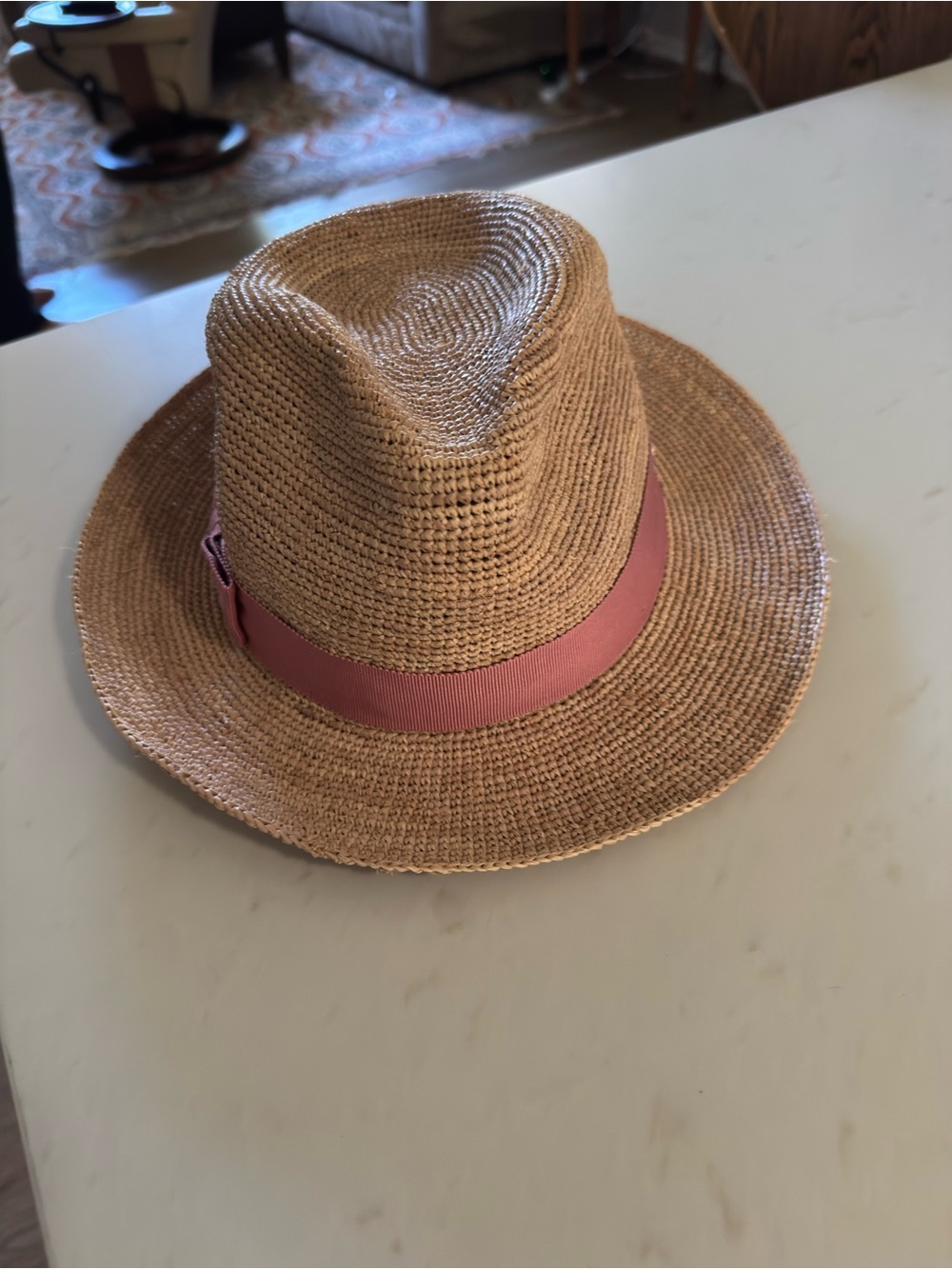 Helen Kaminski Straw Fedora with Rose Band